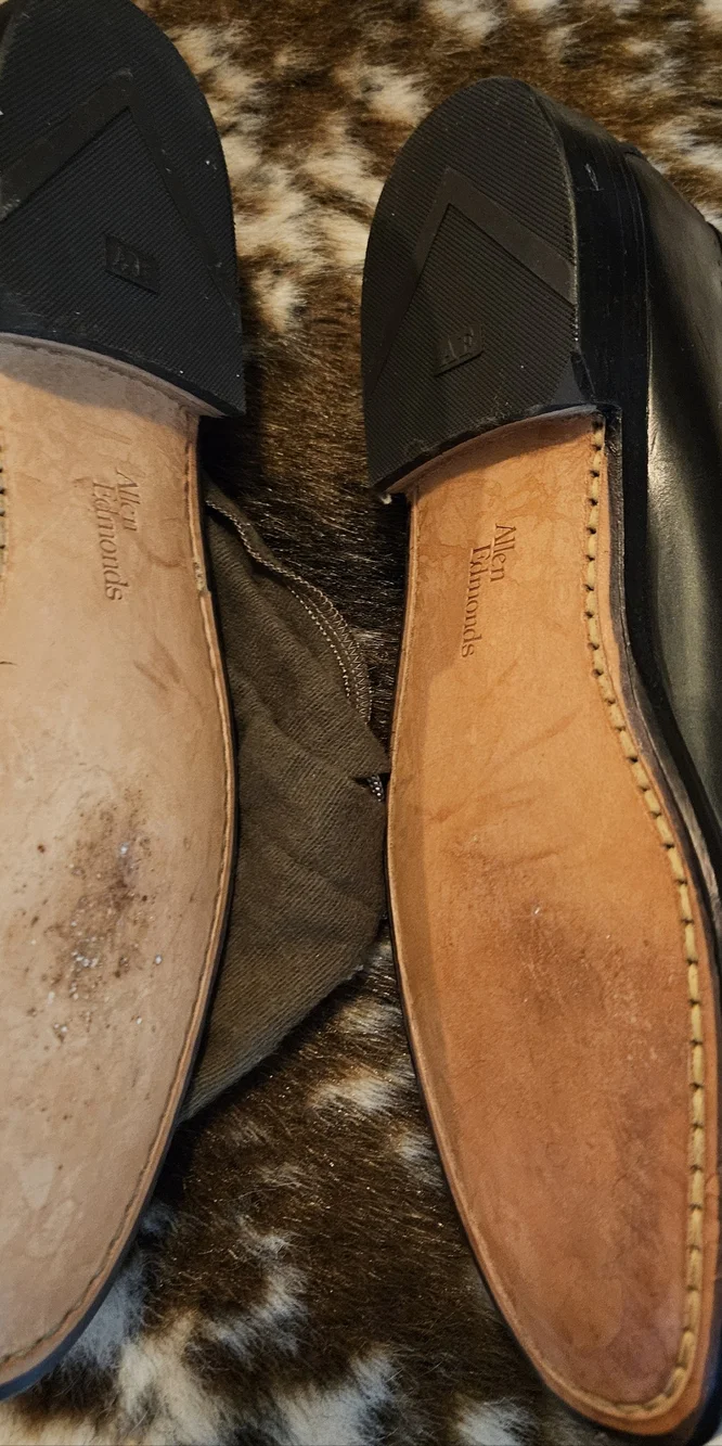 Black Allen Edmonds Leather Slip-On Driving Loafers - Picture 2 of 4